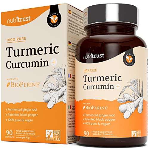 90 Organic Turmeric & Black Pepper Capsules, Antioxidant & Anti-inflammatory - Sold by Nutritrust - Your Natural Wellness Specialists / FBA