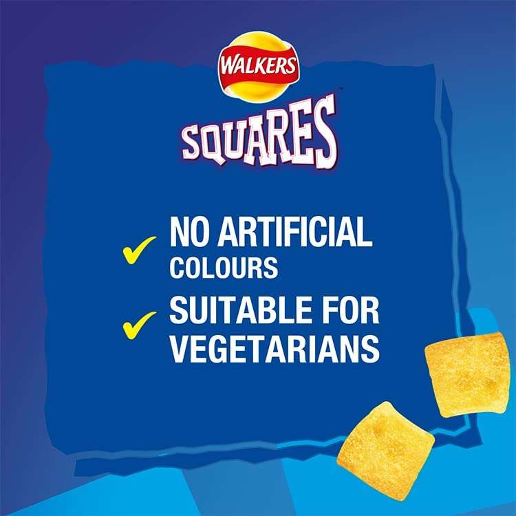 Walkers Squares Salt and Vinegar Snacks 27.5 g (Case of 32) £11.67 / £10.50 Subscribe & Save @ Amazon