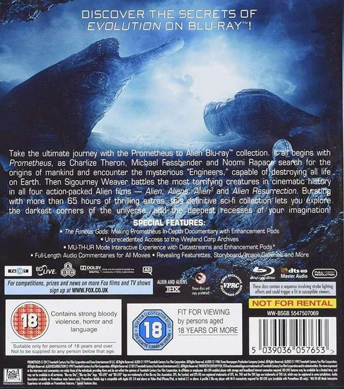 Prometheus to Alien: The Evolution Collection [Blu-Ray 8-Discs] Used - £6 (Free Click & Collect) @ CeX