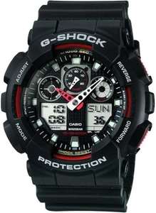 Casio Men's G-Shock LED Backlight Black Resin Strap Watch GA-100-1A4ER