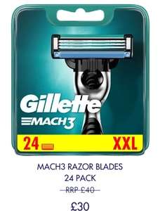 £10 off 24 pack blades (Mach 3, Fusion 5, Proglide) - £30 @ Gillette
