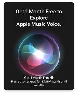 1 month FREE Apple Music voice