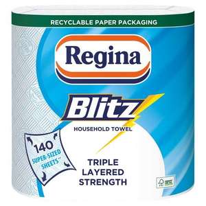 Regina Kitchen Towels Blitz 2 Rolls - £3.50 Clubcard Price @ Tesco