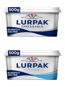 Lurpak/Lurpak lighter Spreadable Slightly Salted Butter Blended with Rapeseed Oil 500g £3 @ Iceland