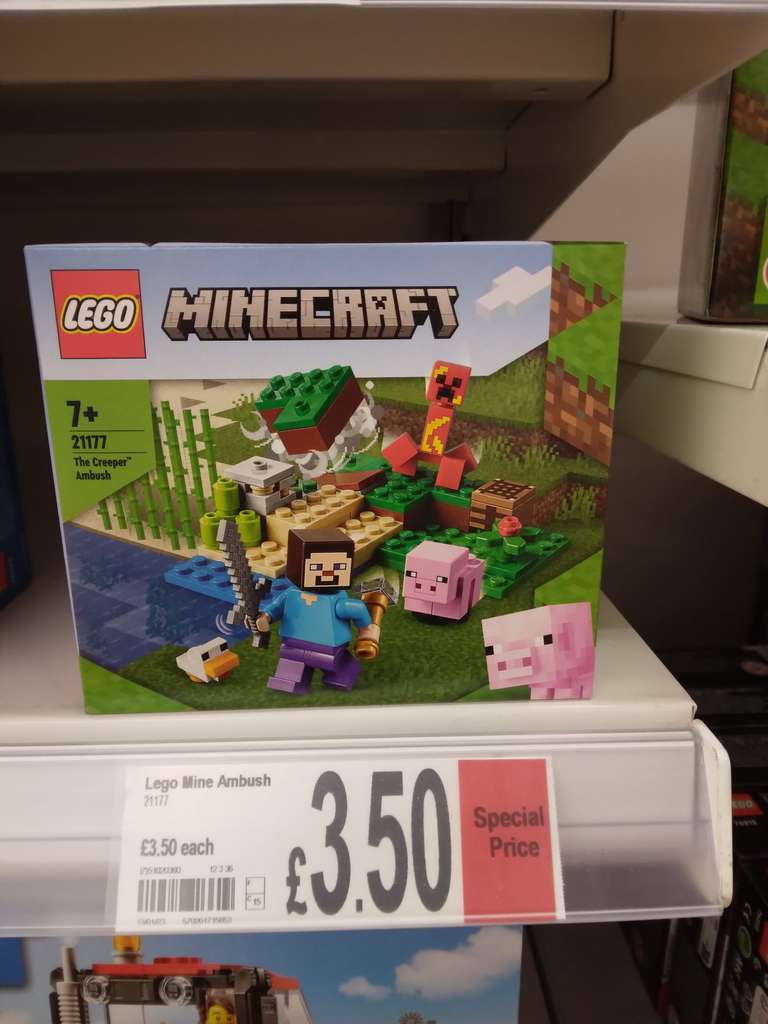 Lego Minecraft Ambush 21177 or Zane's Power Up Mech EVO 71761 - £3.50 @ Asda Barnsley