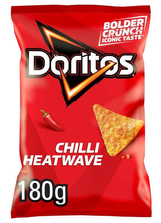 3 x Doritos Chilli Heatwave Tortilla Chips Sharing Bag Crisps 180g - S&S £3.37