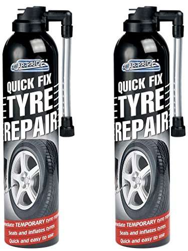 2 X Quick Fix Car Emergency Flat Tyre Inflate Puncture Repair Kit - Caredrobe FBA