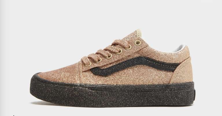 Vans Old Skool Children Leather Glitter trainers £22.50 in app code /£20 Student or BLC discount + free click & collect @ JD Sports
