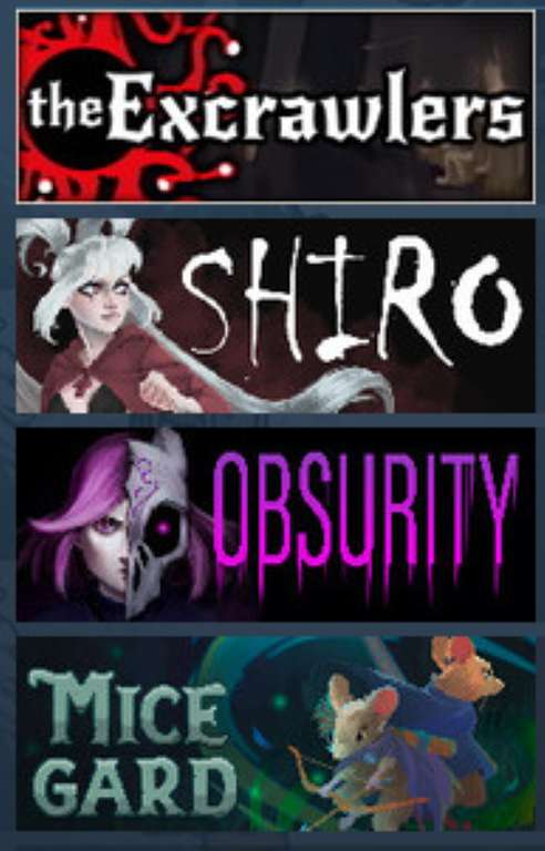 Our Games Bundle (The Excrawlers, Shiro, Obsurity, MiceGuard) [Steam/PC]