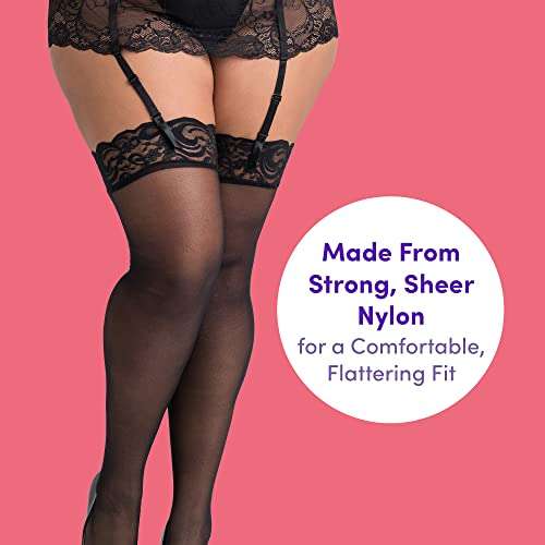 Lovehoney Lingerie Women's Black Sheer Plus Size Thigh High Stockings £7.64 @ Amazon sold by Lovehoney