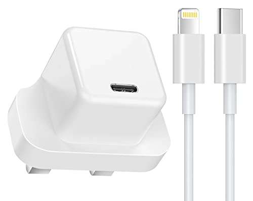 [Apple MFi Certified] 20W USB C Plug Power Adapter + 1.8M USB C to Lightning cable (Sold by Pansy Direct & Fulfilled by Amazon)