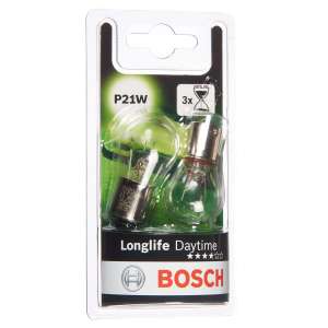 Bosch P21W (382) Longlife Daytime Car Light Bulbs - 12 V 21 W BA15s - 2 Bulbs