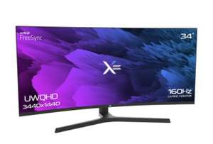X= XG34UWQ 34" VA 3440x1440 160Hz FreeSync/G-Sync Ultrawide 1500R Curved Gaming Monitor with speakers £309.99 at AWD-IT
