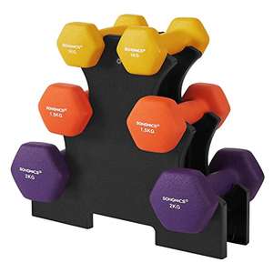 SONGMICS Hex Dumbbell Set with Dumbbell Stand - £29.99 - @ Amazon sold by Songmics