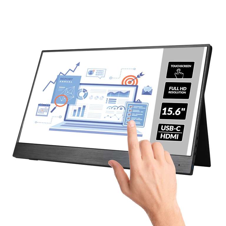 electriQ 15.6" Portable Monitor IPS Full HD Touch Screen USB-C 1920 x 1080 60Hz £135.96 delivered @ Laptops Direct
