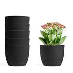 T4U 12CM Self Watering Planters Plastic Black Set of 6 for Garden House Plants, Aloe, Herbs and More w/voucher - Mucihome-europe FBA