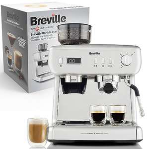 Breville Barista Max+ Espresso, Latte and Cappuccino Coffee Machine, Silver [VCF153]