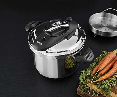Tower T920003 Pressure Cooker, Twist/Turn Lid, Stainless Steel, 6 Litre, 22 cm £43.29 @ Amazon