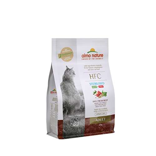 almo nature HFC Adult Chicken- Complete Dry Cat Food for Adult Neuteured Cats with 100% HFC Fresh Chicken - 1.2 Kg Bag