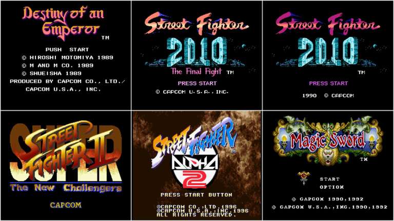 Play Super Street Fighter II: The New Challengers, SF Alpha 2, Magic Sword, Destiny of an Emperor, Street Fighter 2010 for Free @Capcom Town