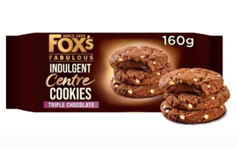 Fox's Fabulous Indulgent Centre Cookies 160g - Chocolate Orange or Triple Chocolate - Clubcard Price