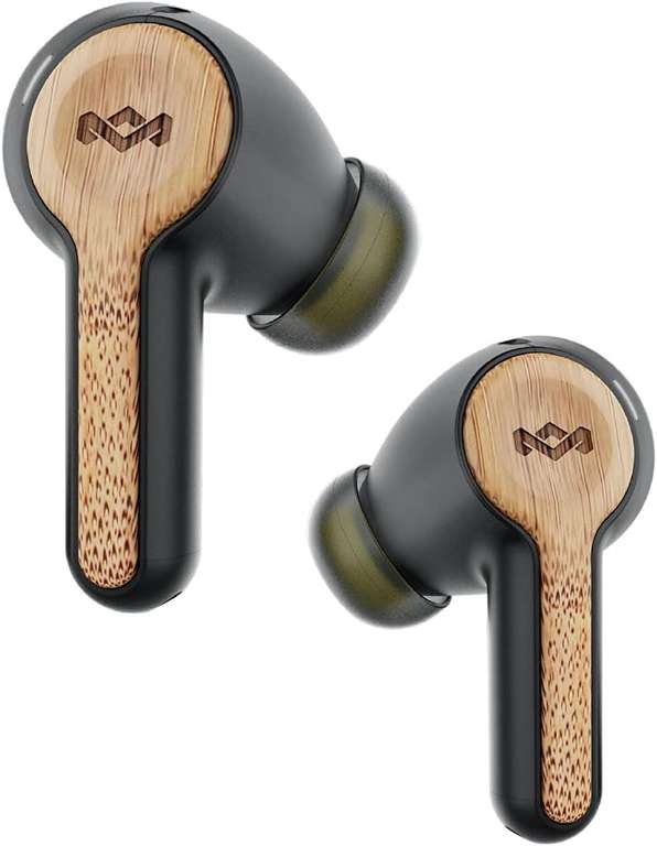 House of Marley Rebel Earbuds - Sustainably Crafted, Wireless Audio, Rechargeable and Touch Control features - Black and Cream