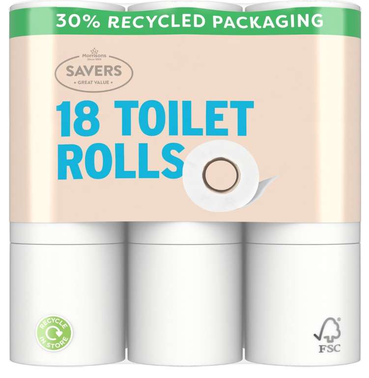 Morrisons Savers Toilets rolls 18pk £1.79 @ Morrisons Dover kent