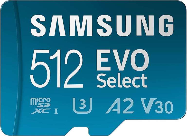 Samsung EVO Select microsdxc card - 256GB (£17.99) / 512GB (£37.99) / 128GB (£10.99) @ Amazon