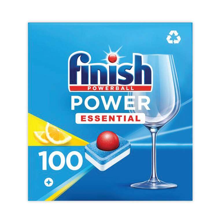 Finish Powerball Dishwasher Power Essential x100 Tablets - Lemon
