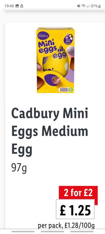 Easter Eggs Buy 1 Get 1 Free - eg Tasting collection £5.99 for 2 or Cadburys Medium Caramel/Mini Egg Eggs 2 for £2 at Lidl