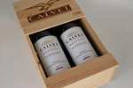 Calvet - Wine Gift 2 bottles of Red Wine Reserve, Bordeaux in wooden box (2 x 0.75 L) 14.5% ABV