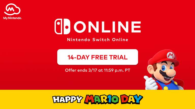 Nintendo Switch Online: 14-Day Free Trial Membership (account set to US) even if you've had a free trial before
