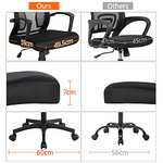 Black Office Chair Executive Computer Chair Ergonomic Swivel Work Chair Fabric Mesh Chair - Sold & Dispatched By Yaheetech UK