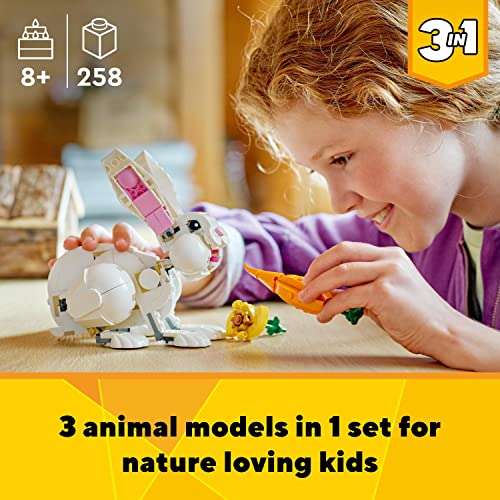 LEGO Creator 31133 White Rabbit 3-in-1 Toy Animal Figures Set - £11.99 @ Amazon