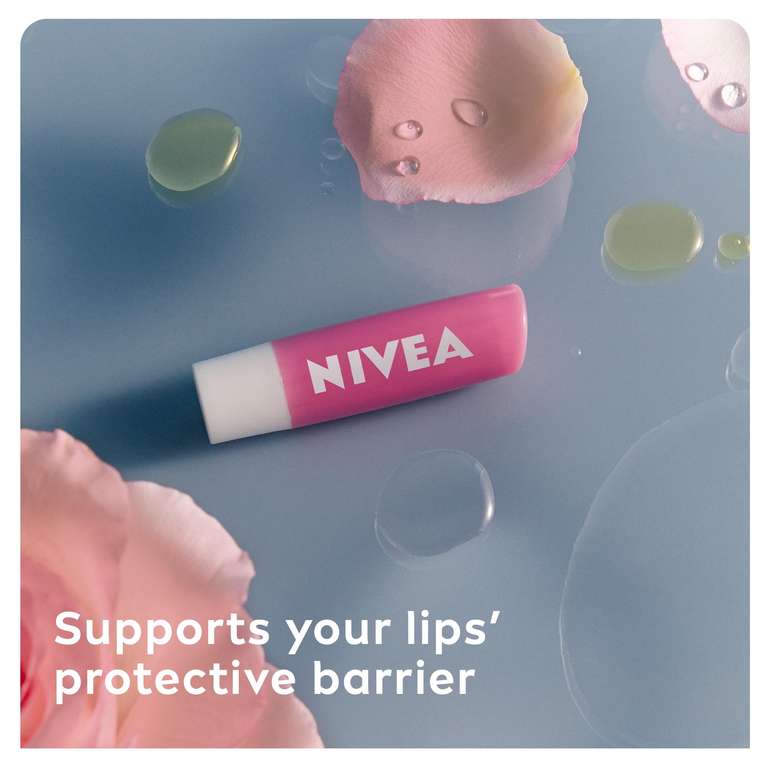 NIVEA Soft Rose Lip Balm (4.8g), Lip Balm with Shea Butter, Natural Oils and Vitamins, Lip Care Offers 24h Deep Moisture