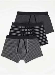 Grey Patterned A-Front Trunks 3 Pack XS + free C&C