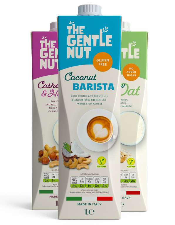The Gentle Nut Plant Based Milk - Cashew & Oat/Coconut/Oat/Cashew/Hazelnut/Almond - 1L