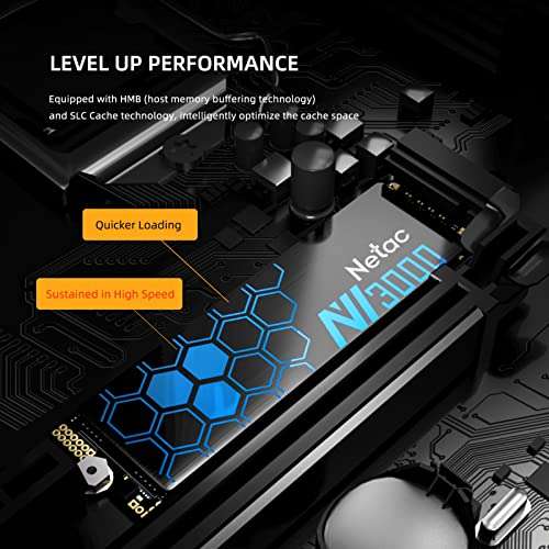 Netac NV3000 2TB NVMe PCIe M.2 2280 Internal SSD High Performance Solid State Drive £74.79 with voucher Prime Members only @ Netac / Amazon