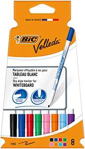BIC Velleda 1721 Ecolutions, Dry Erase Whiteboard Pens 8 Pack Assorted Colours - £3.75 @ Amazon