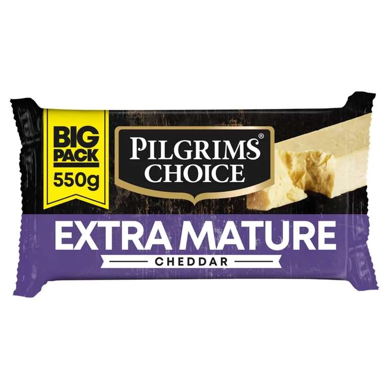 Pilgrims Choice Extra Mature/Mature Cheddar 550G (38p Back w/ Rewards)