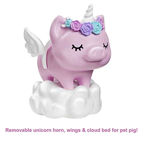 Barbie Extra Doll 3 - Pink Fluffy Coat with Unicorn Pig Pet - Playset with 15 Fashion and Pet Accessories - £14.99 @ Amazon