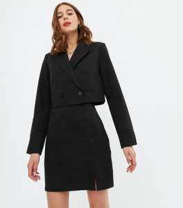 Black Double Breasted Crop Blazer Size 10 - £11.99 delivered at New Look
