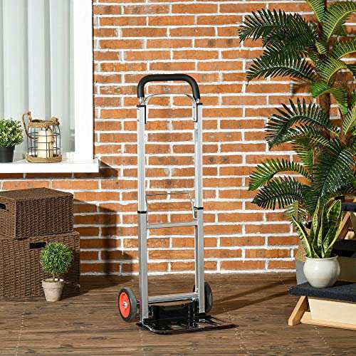 DURHAND Folding Sack Truck with Telescoping Handles, Trolley on Wheels £17.99 with code - Sold and dispatched by MHSTAR on Amazon