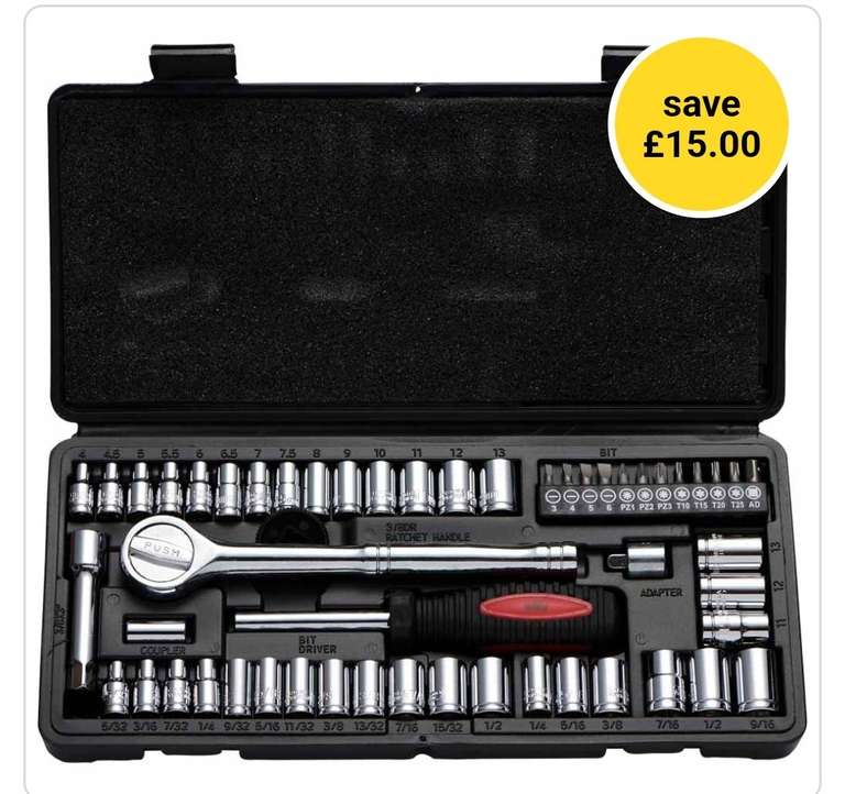Wilko Double Drive Ratchet/Socket 42pcs now £20 with Free Collection at Wilko stores