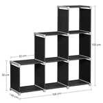 SONGMICS 6-Cube Bookcase, DIY Cube Storage Rack, Staircase Organiser