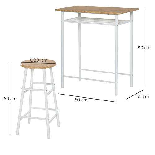 HOMCOM Bar Table Set, Bar Table and Stools Set sold and FB MHSTAR