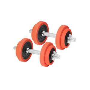 Orange Dumbbells Set with Extra Barbell Bar - £36.99 With Code Delivered @ Songmics