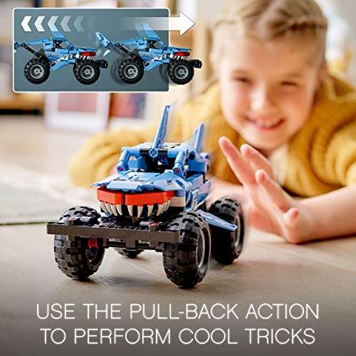 LEGO Technic 42134 Monster Jam Megalodon 2 in 1 Pull Back Shark Truck to Lusca Low Racer - £10 with voucher @ Amazon