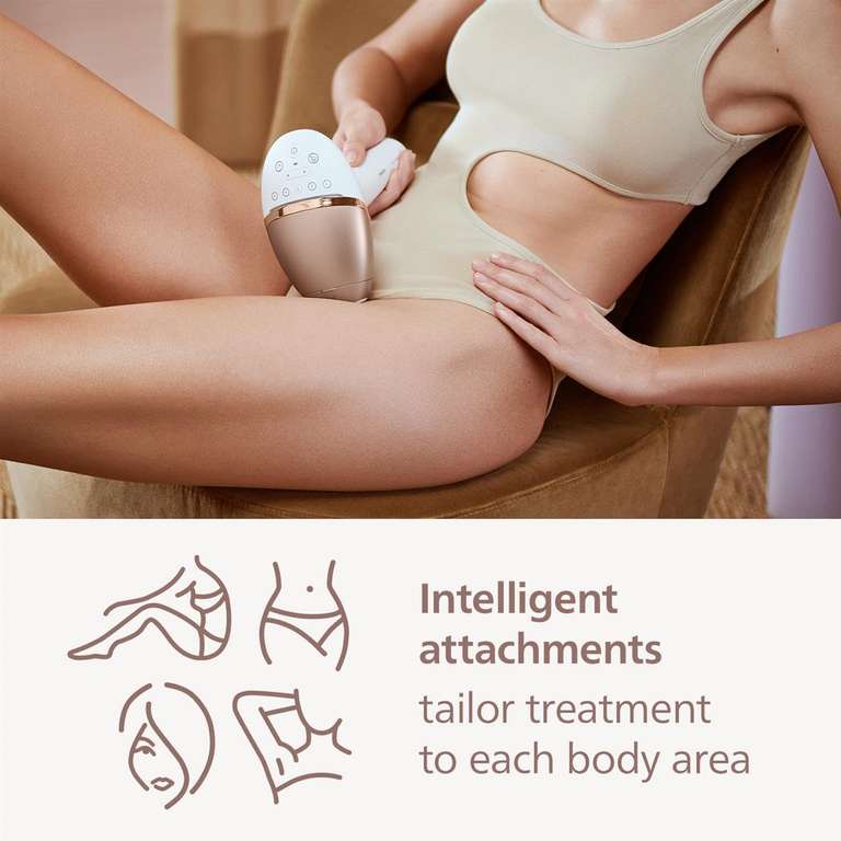 Philips Lumea IPL Hair Removal 9000 Series - Hair Removal Device with SenseIQ Technology, 3 Attachments for Body, Face, and Precision