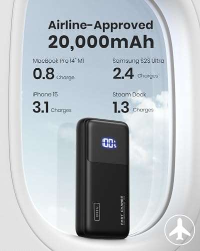 INIU Power Bank, 65W 20000mAh Fast Charging Portable Charger (with voucher & code) Sold by Topstar Getihu FBA